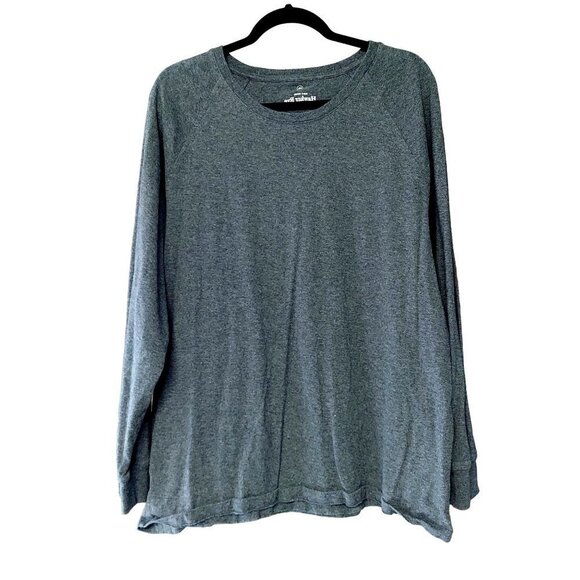 Hawker Rye Men's Dark Gray Long Sleeve Round Neck Essential Tee - Picture 1 of 6